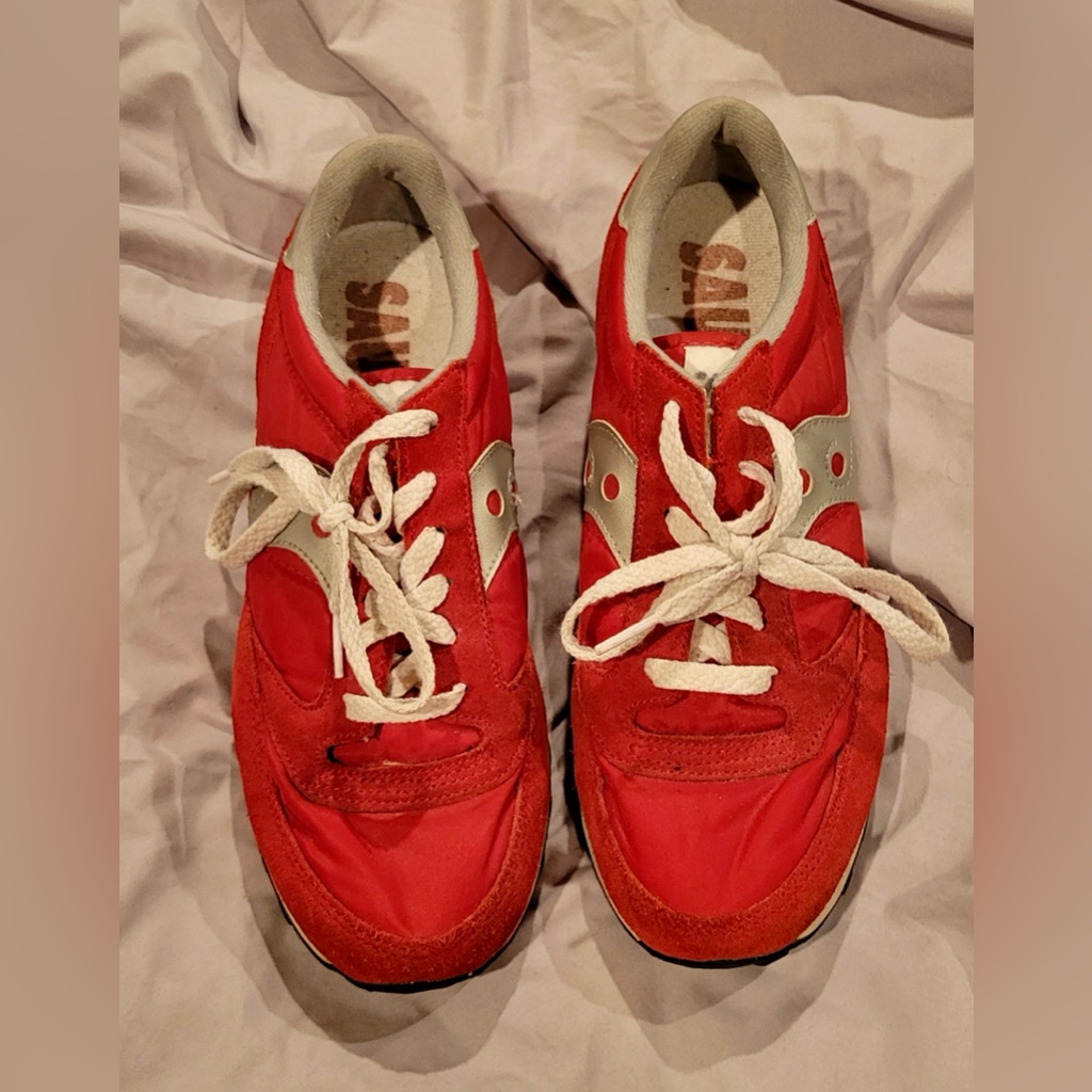 Saucony Original Vintage Red White  Silver Sneakers Size 85